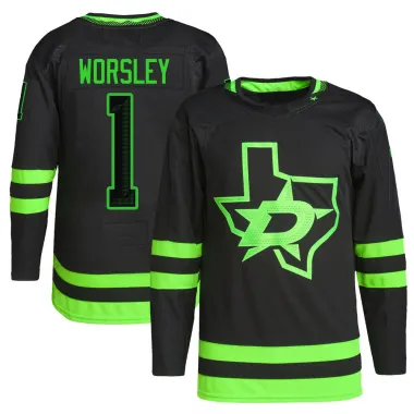 Black Men's Gump Worsley Authentic Dallas Stars Alternate Primegreen Pro Jersey