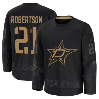 Black Men's Jason Robertson Premium Dallas Stars 2024 Military Appreciation Practice Jersey