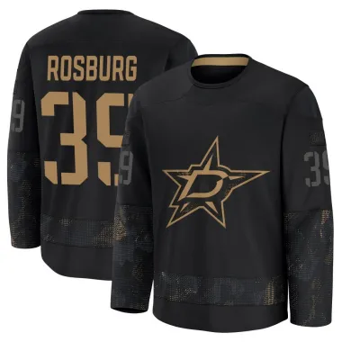 Black Men's Jerad Rosburg Premium Dallas Stars 2024 Military Appreciation Practice Jersey