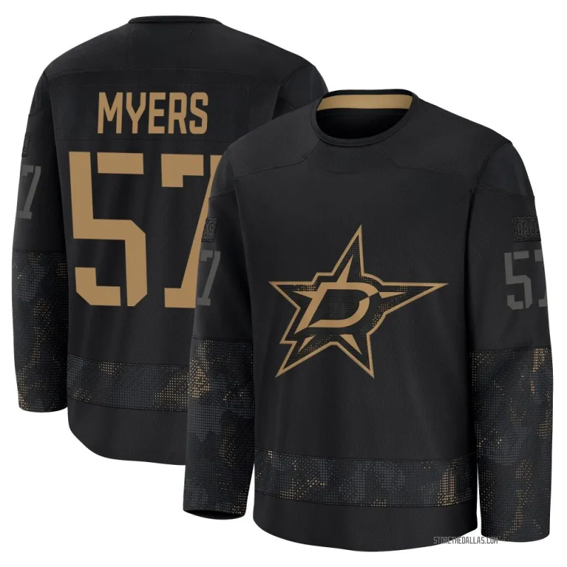 Black Men's Tyler Myers Premium Dallas Stars 2024 Military Appreciation Practice Jersey