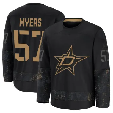 Black Youth Tyler Myers Premium Dallas Stars 2024 Military Appreciation Practice Jersey