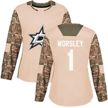 Camo Women's Gump Worsley Authentic Dallas Stars Veterans Day Practice Jersey