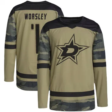 Camo Youth Gump Worsley Authentic Dallas Stars Military Appreciation Practice Jersey