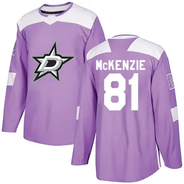 Purple Men's Curtis Mckenzie Authentic Dallas Stars Curtis McKenzie Fights Cancer Practice Jersey