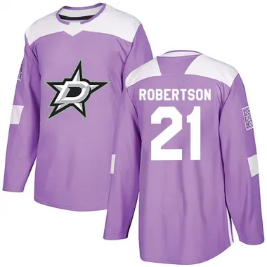 Purple Men's Jason Robertson Authentic Dallas Stars Fights Cancer Practice Jersey