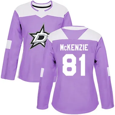 Purple Women's Curtis Mckenzie Authentic Dallas Stars Curtis McKenzie Fights Cancer Practice Jersey