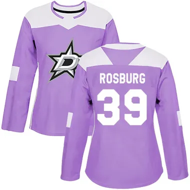 Purple Women's Jerad Rosburg Authentic Dallas Stars Fights Cancer Practice Jersey