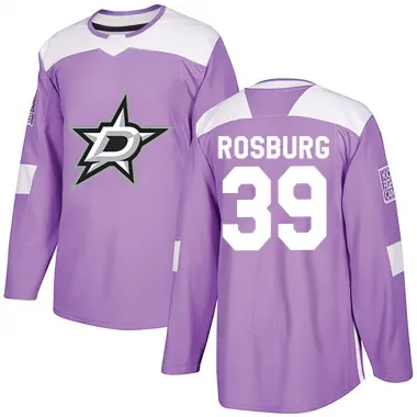 Purple Youth Jerad Rosburg Authentic Dallas Stars Fights Cancer Practice Jersey