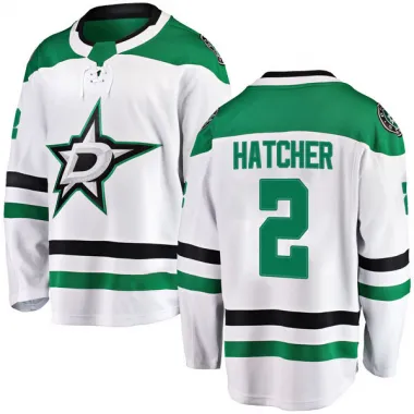 Derian Hatcher Dallas Stars Youth Adidas Authentic White/Purple Hockey  Fights Cancer Primegreen Jersey