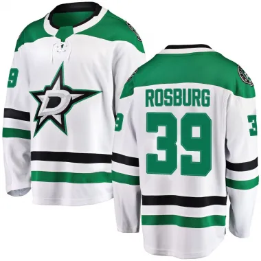 White Men's Jerad Rosburg Breakaway Dallas Stars Away Jersey