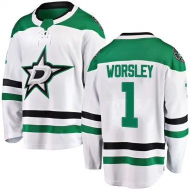 White Youth Gump Worsley Breakaway Dallas Stars Away Jersey